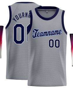 Custom Dark Gray Navy-White Classic Tops Casual Basketball Jersey