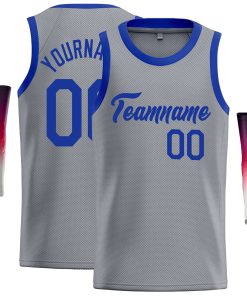Custom Dark Gray Royal Classic Tops Casual Basketball Jersey
