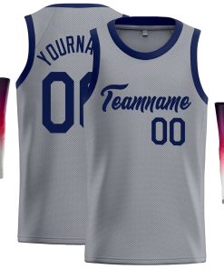 Custom Dark Gray Navy Classic Tops Casual Basketball Jersey