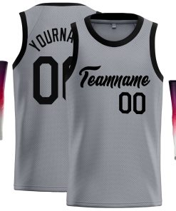 Custom Dark Gray Black Classic Tops Casual Basketball Jersey