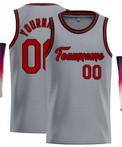 Custom Dark Gray Red-Black Classic Tops Casual Basketball Jersey