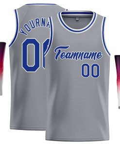 Custom Dark Gray Royal-White Classic Tops Casual Basketball Jersey