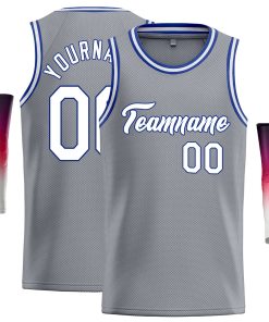 Custom Dark Gray White-Royal Classic Tops Casual Basketball Jersey