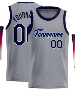 Custom Dark Gray Navy-White Classic Tops Casual Basketball Jersey