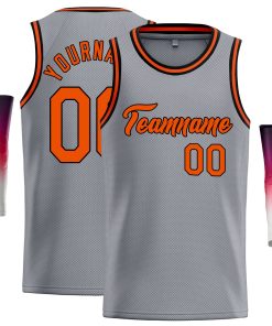 Custom Dark Gray Orange-Black Classic Tops Casual Basketball Jersey
