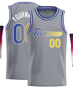 Custom Dark Gray Royal-White Classic Tops Casual Basketball Jersey