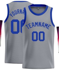 Custom Dark Gray Royal Classic Tops Casual Basketball Jersey