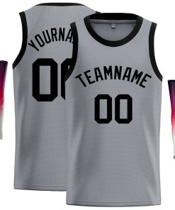 Custom Dark Gray Black Classic Tops Casual Basketball Jersey