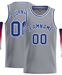 Custom Dark Gray Royal-White Classic Tops Casual Basketball Jersey