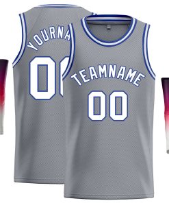 Custom Dark Gray White-Royal Classic Tops Casual Basketball Jersey