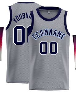Custom Dark Gray Navy-White Classic Tops Casual Basketball Jersey