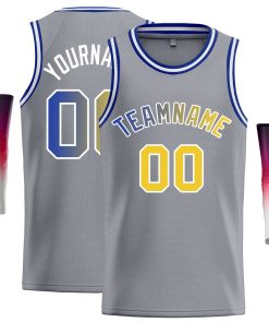Custom Dark Gray Royal-White Classic Tops Casual Basketball Jersey