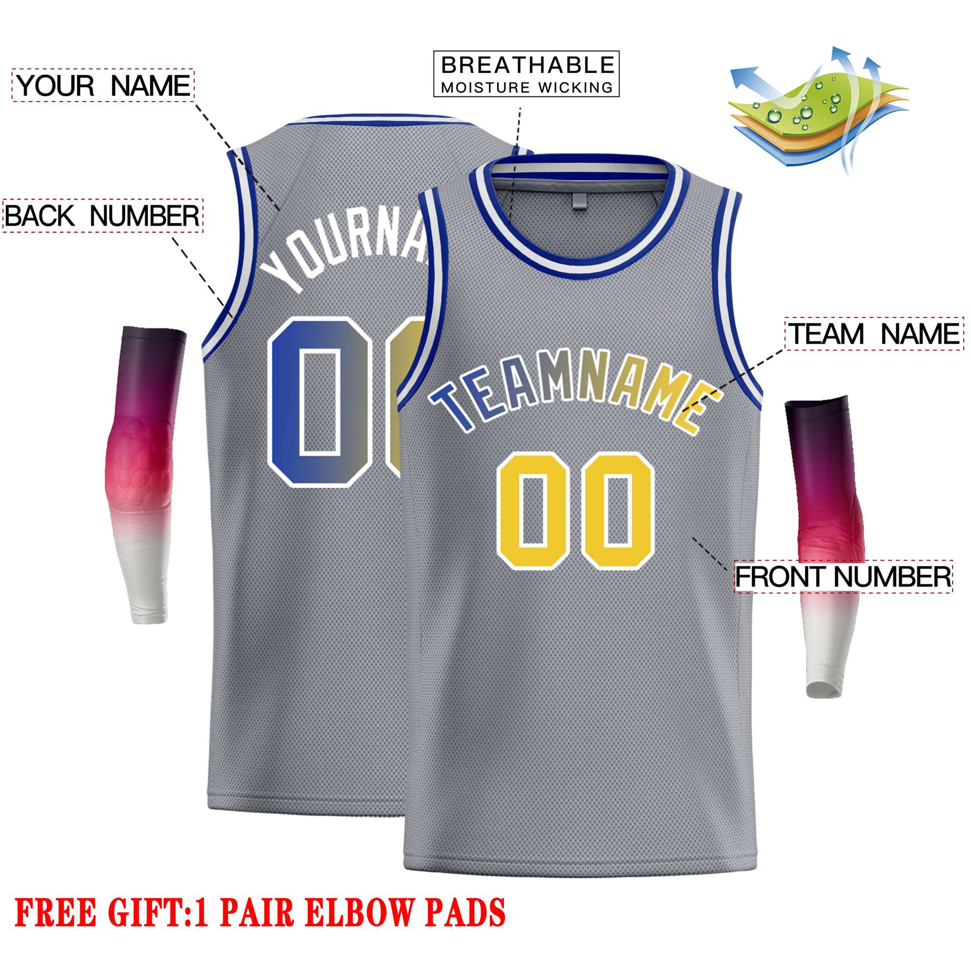 Custom Dark Gray Royal-White Classic Tops Casual Basketball Jersey - Image 2