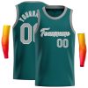 Custom Aqua Gray-White Classic Tops Casual Basketball Jersey