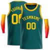 Custom Aqua Yellow Classic Tops Casual Basketball Jersey