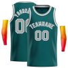 Custom Aqua Gray-White Classic Tops Casual Basketball Jersey