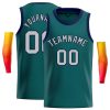 Custom Aqua Gray-Navy Classic Tops Casual Basketball Jersey