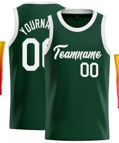 Custom Green White Classic Tops Casual Basketball Jersey