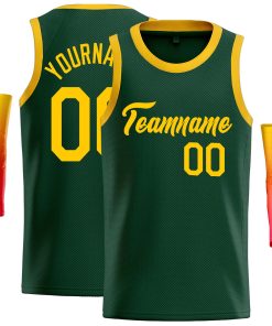 Custom Green Yellow Classic Tops Casual Basketball Jersey