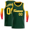 Custom Green Yellow-White Classic Tops Casual Basketball Jersey