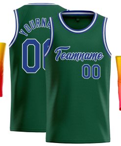 Custom Green Royal-White Classic Tops Casual Basketball Jersey
