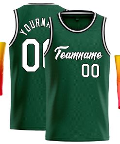 Custom Green White-Black Classic Tops Casual Basketball Jersey