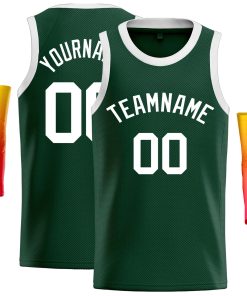 Custom Green White Classic Tops Casual Basketball Jersey