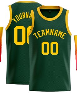 Custom Green Yellow Classic Tops Casual Basketball Jersey