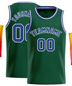 Custom Green Royal-White Classic Tops Casual Basketball Jersey