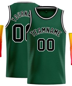 Custom Green Black-White Classic Tops Casual Basketball Jersey