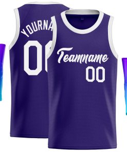 Custom Purple White Classic Tops Casual Basketball Jersey