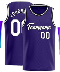 Custom Purple White-Black Classic Tops Casual Basketball Jersey