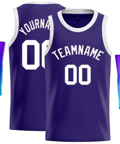 Custom Purple White Classic Tops Casual Basketball Jersey