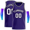 Custom Purple White-Black Classic Tops Casual Basketball Jersey