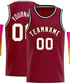 Custom Crimson White-Orange Classic Tops Casual Basketball Jersey