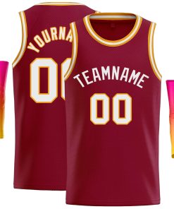 Custom Crimson White-Orange Classic Tops Casual Basketball Jersey