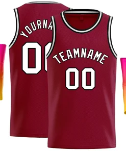 Custom Crimson White-Black Classic Tops Casual Basketball Jersey