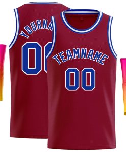 Custom Crimson Royal-White Classic Tops Casual Basketball Jersey