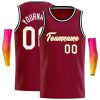 Custom Crimson White-Orange Classic Tops Casual Basketball Jersey