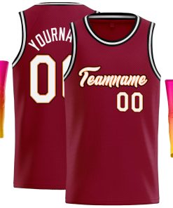 Custom Crimson White-Orange Classic Tops Casual Basketball Jersey