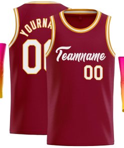 Custom Crimson White Classic Tops Casual Basketball Jersey