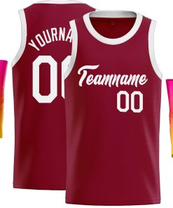 Custom Crimson White Classic Tops Casual Basketball Jersey