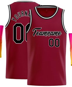 Custom Crimson Black-White Classic Tops Casual Basketball Jersey