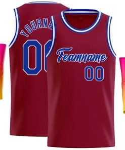 Custom Crimson Royal-White Classic Tops Casual Basketball Jersey