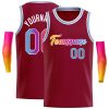 Custom Crimson Yellow-White Classic Tops Casual Basketball Jersey