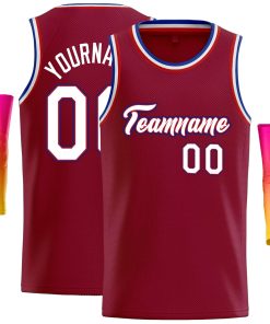 Custom Crimson White-Red Classic Tops Casual Basketball Jersey