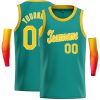 Custom Teal Yellow-White Classic Tops Casual Basketball Jersey