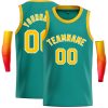 Custom Teal Yellow-White Classic Tops Casual Basketball Jersey