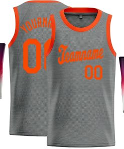 Custom Dark Gray Orange Classic Tops Casual Basketball Jersey