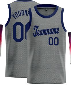 Custom Dark Gray Navy Classic Tops Casual Basketball Jersey